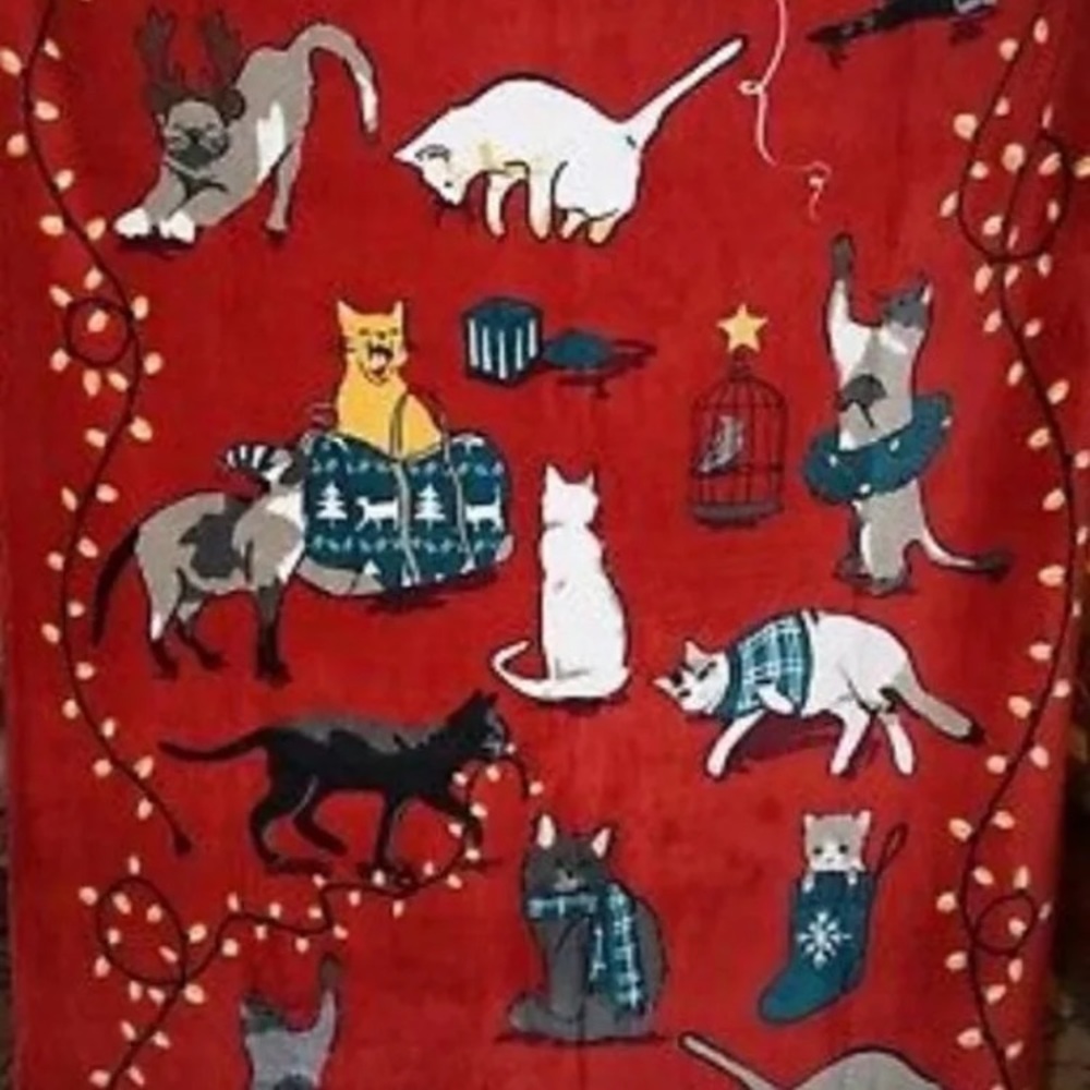 Vera Bradley holiday cats blanket
